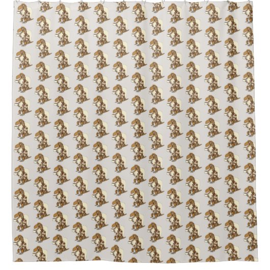 Rideaux De Douche Robot dinosaur Drinking Coffee (Devant)