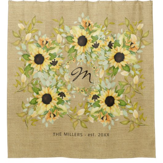 Rideaux De Douche Robuste de ferme rustique monogrammée (Devant)