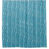 Rideaux De Douche Robustes turquoise et blanc (Devant)