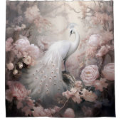 Rideaux De Douche Rocher blanc romantique et Fleurs rose pâle (Devant)