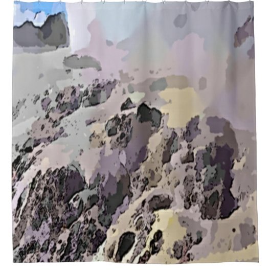 Rideaux De Douche Roches Abstraites et eau (Devant)