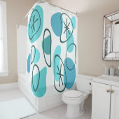Rideaux De Douche Roches d'art Abstrait rétro Turquoise (En situation)