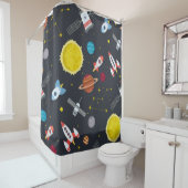 Rideaux De Douche Rocket espace globe solaire système et planète cos (En situation)