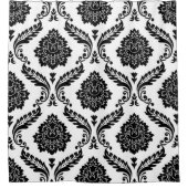 Rideaux De Douche Rococo Damask Big Pattern Black on White (Devant)