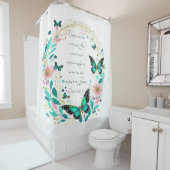 Rideaux De Douche Romains 8:28 Fleurs et papillons (En situation)