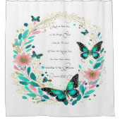 Rideaux De Douche Romains 8:28 Fleurs et papillons (Devant)