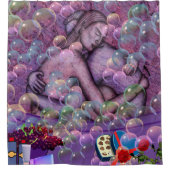 Rideaux De Douche Romance - Bulles de bain Abstraites (Devant)