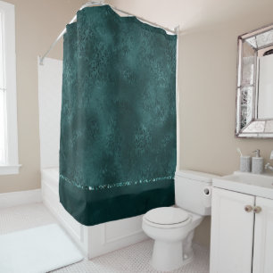 Rideaux De Douche Romance Turquoise de minuit Dark Satiny Grunge D