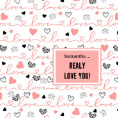 Rideaux De Douche Romantic Newlywed Shower Curtain Pink Black Hearts
