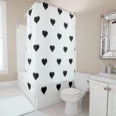 Rideaux De Douche Romantique Noir et Blanc Parfait pour les couples (En situation)