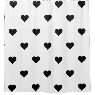 Rideaux De Douche Romantique Noir et Blanc Parfait pour les couples