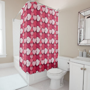 Rideaux De Douche Romantique Rouge & rose Jigsaw Motif de coeur de p