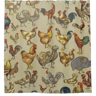Rideaux De Douche Rooster Poulet de la ferme Pays Animal