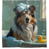 Rideaux De Douche Roough Collie Sloppy Sleepy mignonne drôle (Devant)