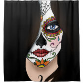 Rideaux De Douche Rosa Sugar Skull Portrait (Devant)