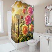 Rideaux De Douche Rose (En situation)