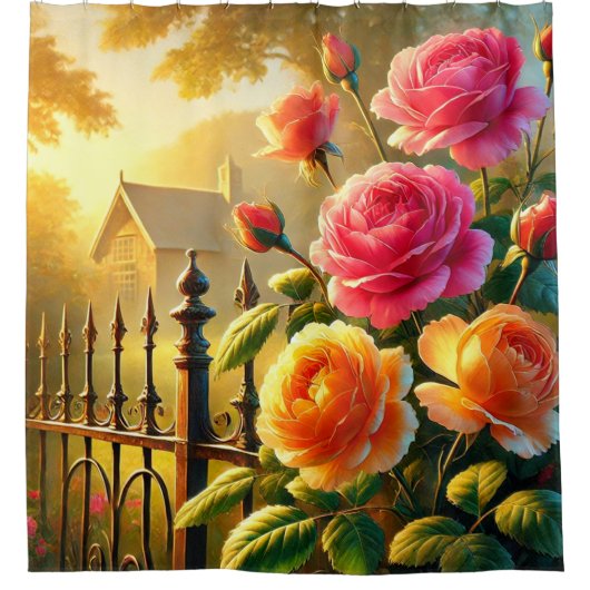 Rideaux De Douche Rose (Devant)