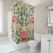Rideaux De Douche Rose 1883 William Morris (En situation)