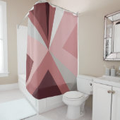 Rideaux De Douche Rose Abstrait moderne du milieu du siècle (En situation)