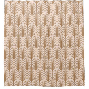 Rideaux De Douche Rose Art déco : Plumes de paon doré