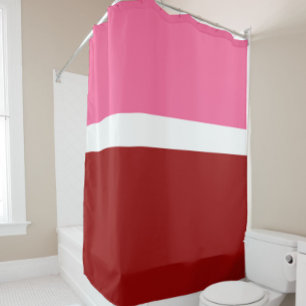 Rideaux De Douche Rose Blanc Marron Rouge Bloc de Couleurs 