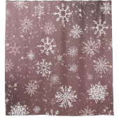 Rideaux De Douche Rose blanc Snowflakes rose (Devant)