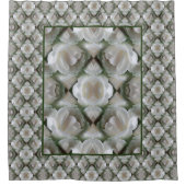 Rideaux De Douche Rose blanche Art Abstrait floral (Devant)