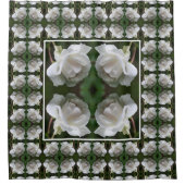 Rideaux De Douche Rose blanche avec gouttes de pluie Abstraite (Devant)