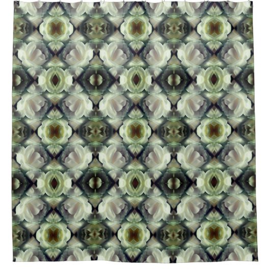 Rideaux De Douche Rose blanche Floral Motif Abstrait (Devant)