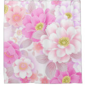 Rideaux De Douche Rose blanche florale moderne (Devant)