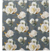Rideaux De Douche Rose blanche or romantique Floral (Devant)