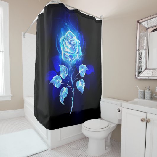 Rideaux De Douche Rose bleu brûlant (En situation)