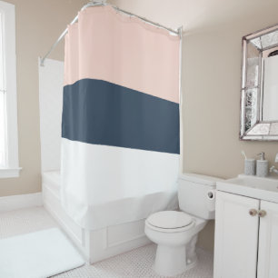 Rideaux De Douche Rose bleu marine minimaliste abstrait