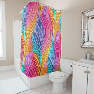 Rideaux De Douche Rose bleu violet Résumé Design coloré Pastel