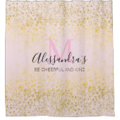 Rideaux De Douche Rose Blush avec éclaboussures dorées Élégant moder (Devant)