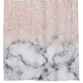 Rideaux De Douche Rose brillant Parties scintillant or Marbre Ombre (Devant)