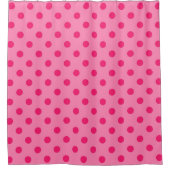 Rideaux De Douche Rose Chaud Sur Pois Rose Design Motif (Devant)