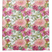 Rideaux De Douche Rose clair Clair Sage Vert Feuille Blanc (Devant)