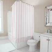 Rideaux De Douche Rose Clair Rayure Vertical NL #0 (En situation)