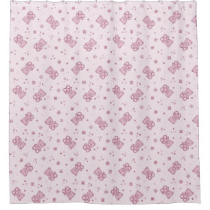 Rideaux De Douche Rose d'arrière - plan de nounours