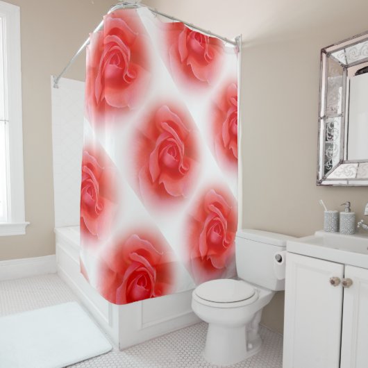 Rideaux De Douche rose de corail rose (En situation)