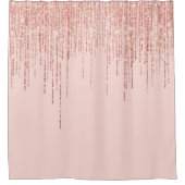 Rideaux De Douche Rose de luxe Gold Sparkly Glitter Fringe (Devant)