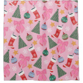 Rideaux De Douche Rose de Noël mignon (Devant)
