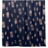 Rideaux De Douche Rose de pinceau moderne or & marine Blue Sparkel (Devant)