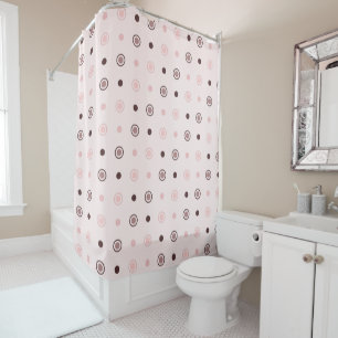 Rideaux De Douche rose de thé (rouge, mauve et points blancs)