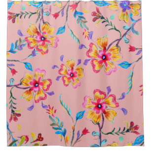 Rideaux De Douche Rose des émeutes fleurs sauvages