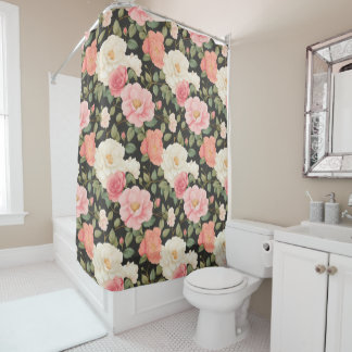 Rideaux De Douche Rose enchanté Haven Vintage Pastel Floral