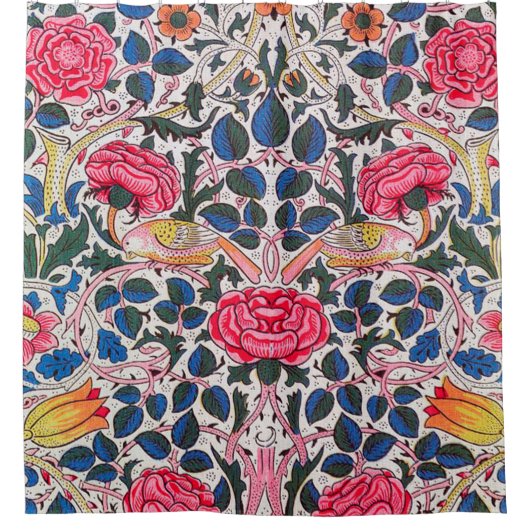 Rideaux De Douche Rose et Bird, William Morris (Devant)