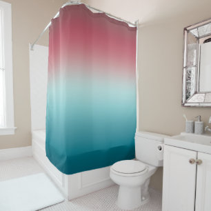 Rideaux De Douche Rose et bleu dégradé Dusty Rose Aqua et Ombre Tu