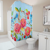 Rideaux De Douche Rose et Cerry Sky Blue 2.0 (En situation)